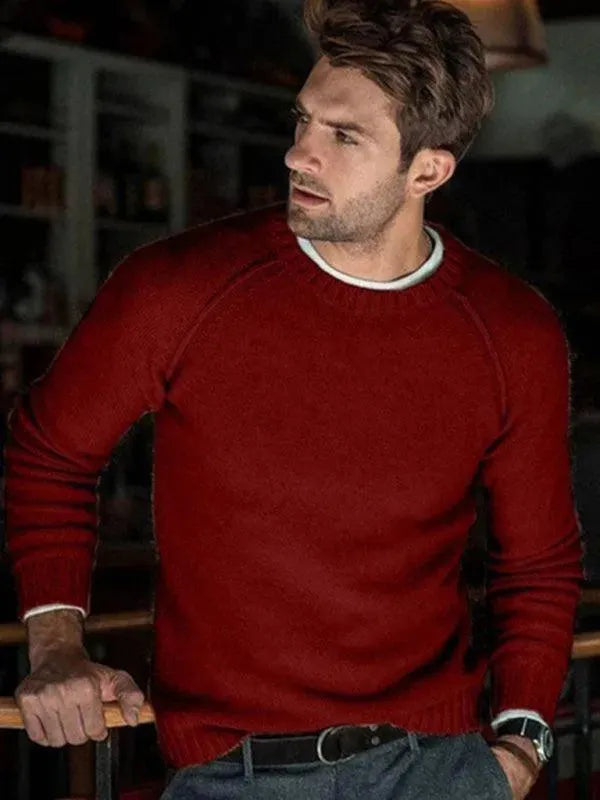 Stylischer Herren Pullover Slim Fit Sweatshirt - IdealeKleiden