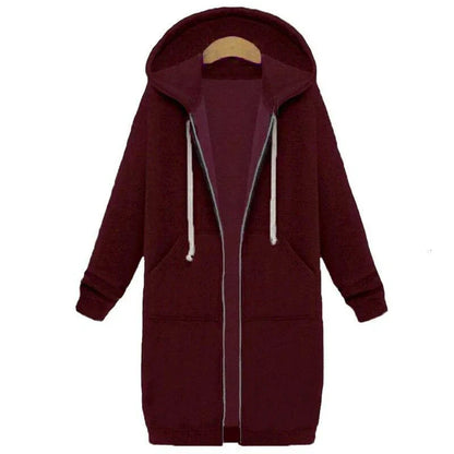 Sweat-shirt long zippé pour femme