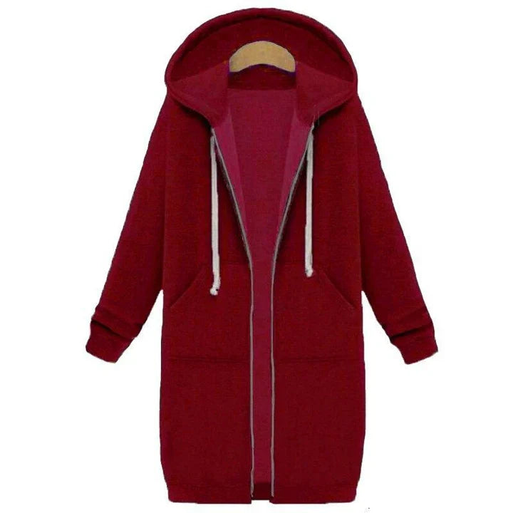 Sweat-shirt long zippé pour femme