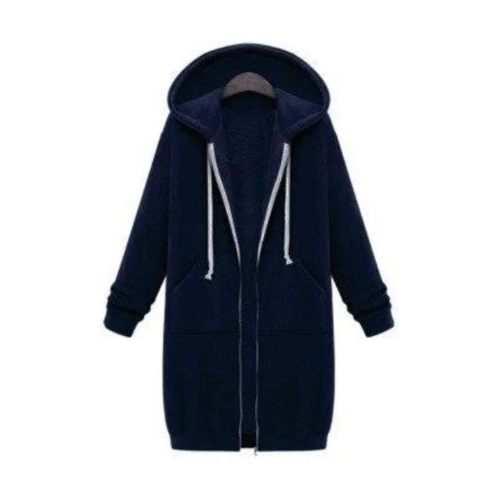Sweat-shirt long zippé pour femme