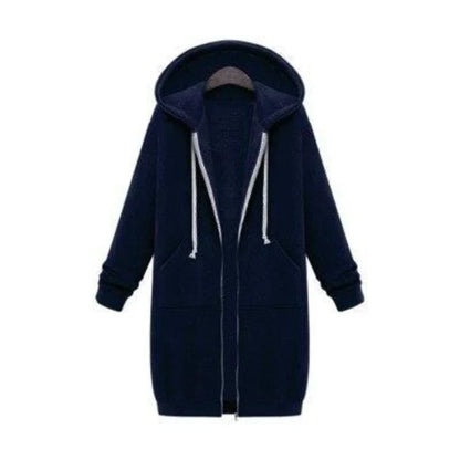 Sweat-shirt long zippé pour femme
