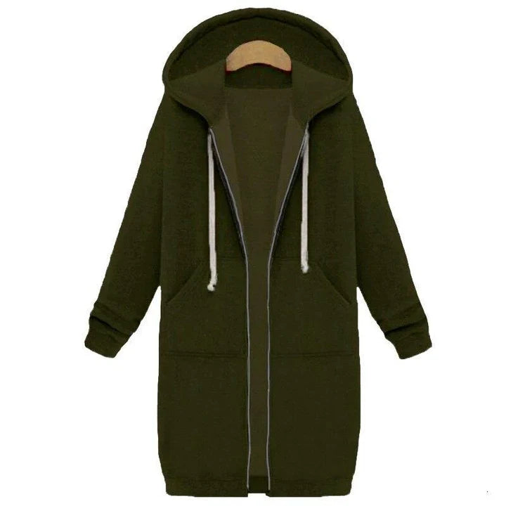 Sweat-shirt long zippé pour femme