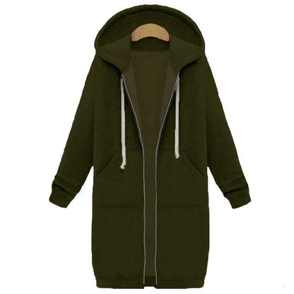Sweat-shirt long zippé pour femme
