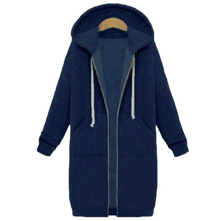 Sweat-shirt long zippé pour femme