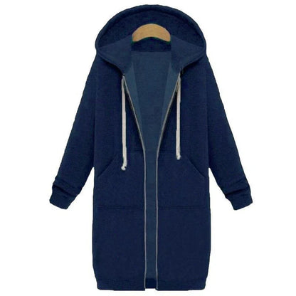 Sweat-shirt long zippé pour femme