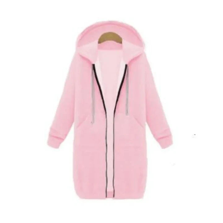 Sweat-shirt long zippé pour femme