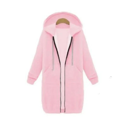 Sweat-shirt long zippé pour femme