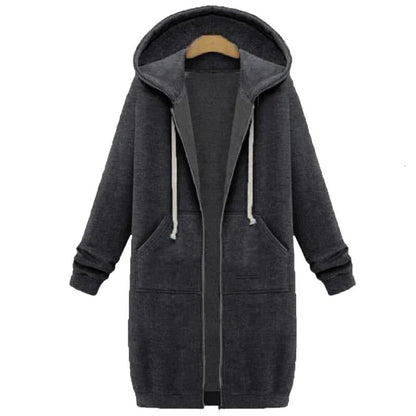 Sweat-shirt long zippé pour femme