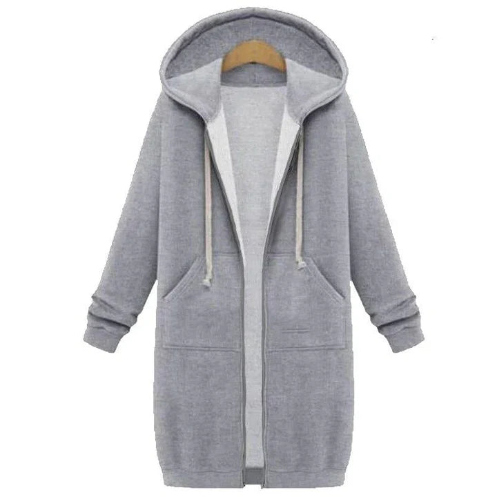 Sweat-shirt long zippé pour femme