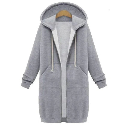 Sweat-shirt long zippé pour femme