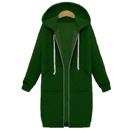 Sweat-shirt long zippé pour femme