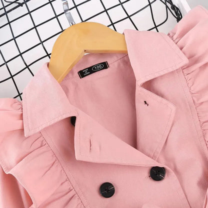 Trench-coat fille mignon à volants