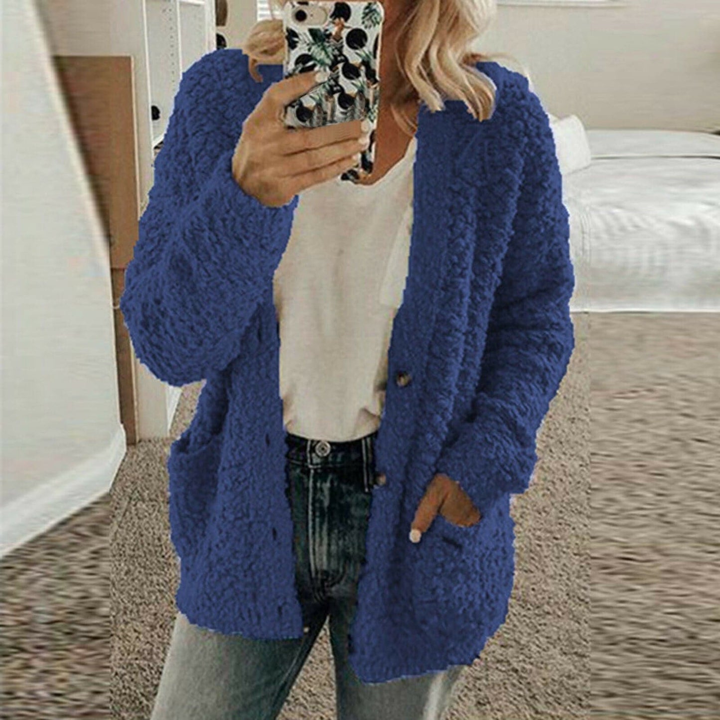 Cardigan en tricot souple Décontracté Maille grosse Confortable