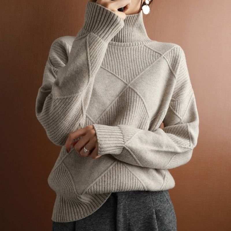 Écharpe femme Pull à col roulé Motif losanges Doux