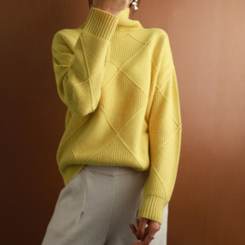 Écharpe femme Pull à col roulé Motif losanges Doux