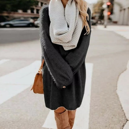Robe pull d'hiver femme chaude élégante