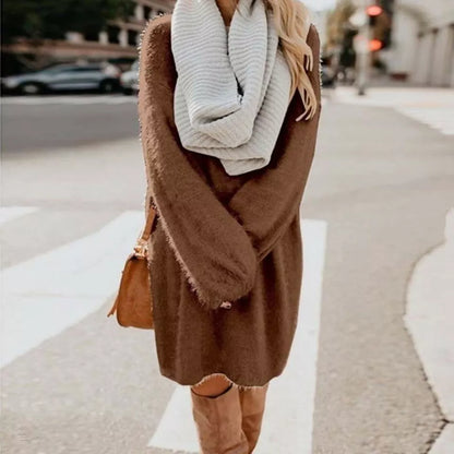 Robe pull d'hiver femme chaude élégante