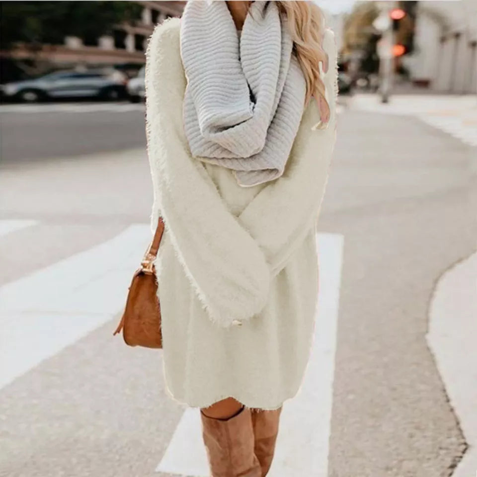 Robe pull d'hiver femme chaude élégante