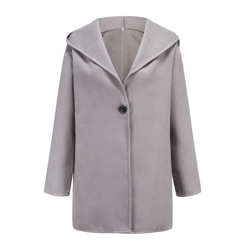 Manteau long d'hiver noir pour femme - Trench-coat élégant pour femmes