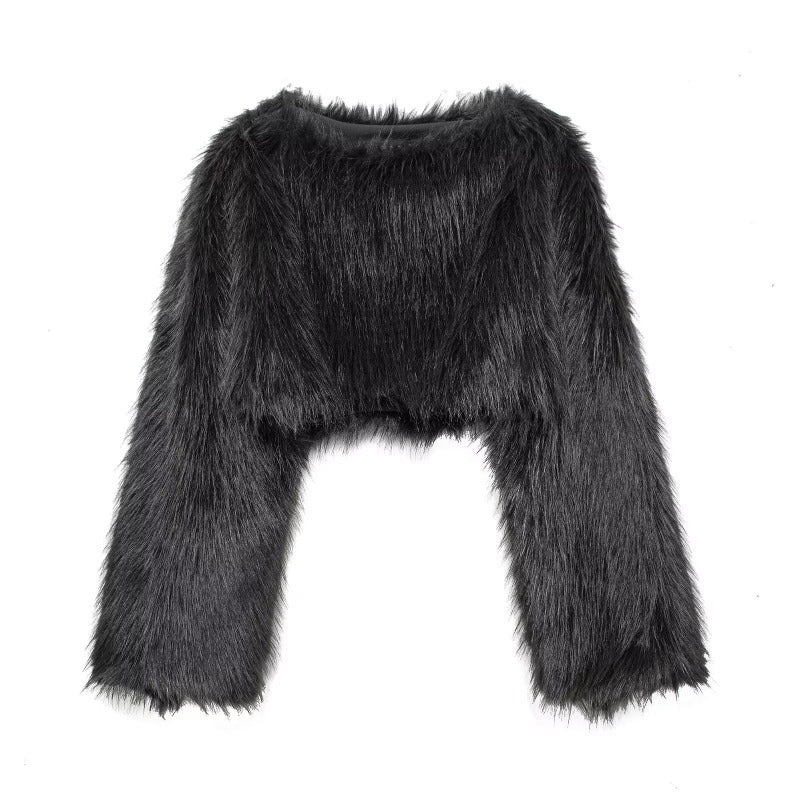 Pull-overs élégants pour femmes | Pull en fausse fourrure à manches larges