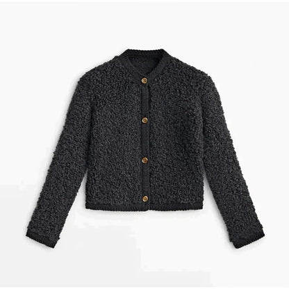 Gilet douillet pour femme bouclé à manches longues