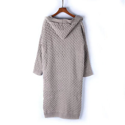Große Strickjacke Kapuzenpullover Wollig Übergröße - IdealeKleiden