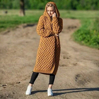 Gros gilet à capuche en laine oversize