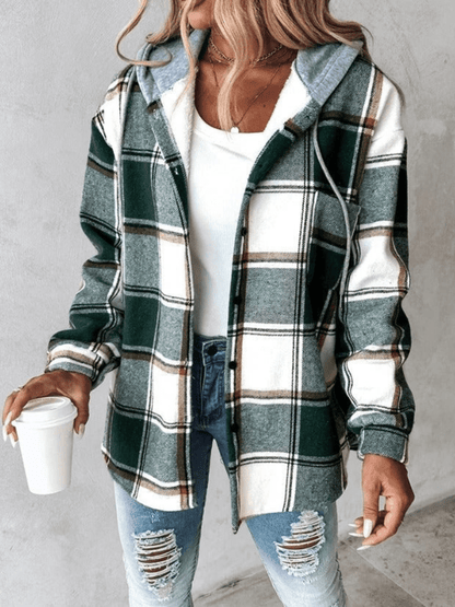 Kapuzen-Sweatshirt Lässig Flanell - IdealeKleiden
