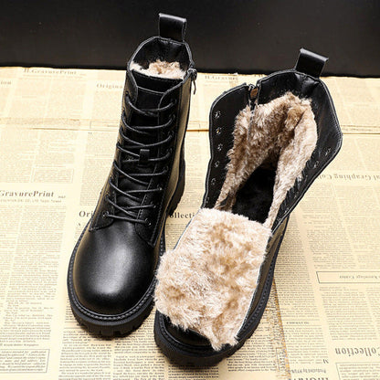 Bottes en cuir noir hiver élégantes