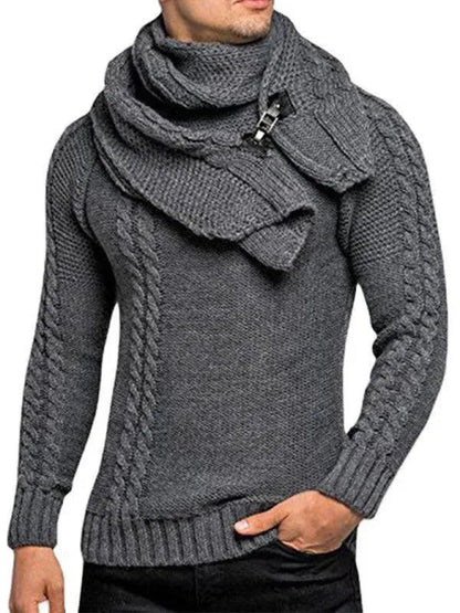 Pull moderne pour homme tricoté à torsades