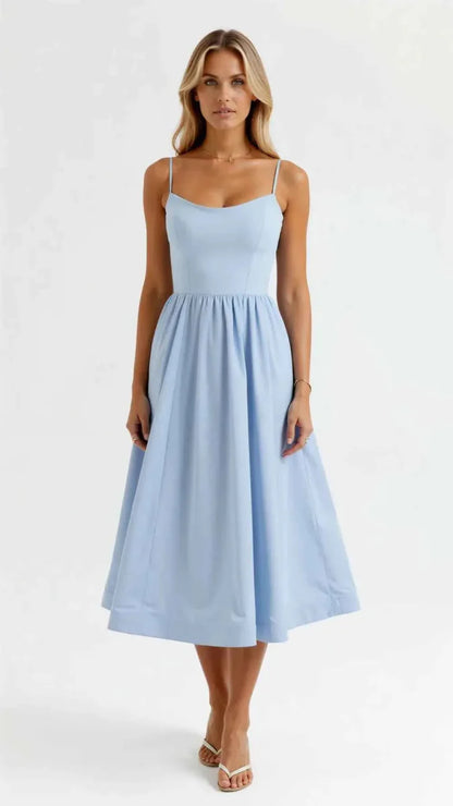 Robe midi élégante avec taille cintrée