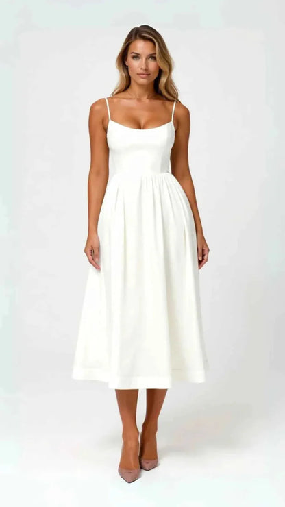 Elegantes Midi-Kleid mit Taille - IdealeKleiden