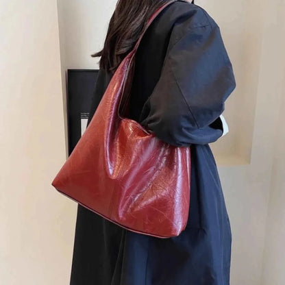 Leder Schultertasche Retro Chic - IdealeKleiden
