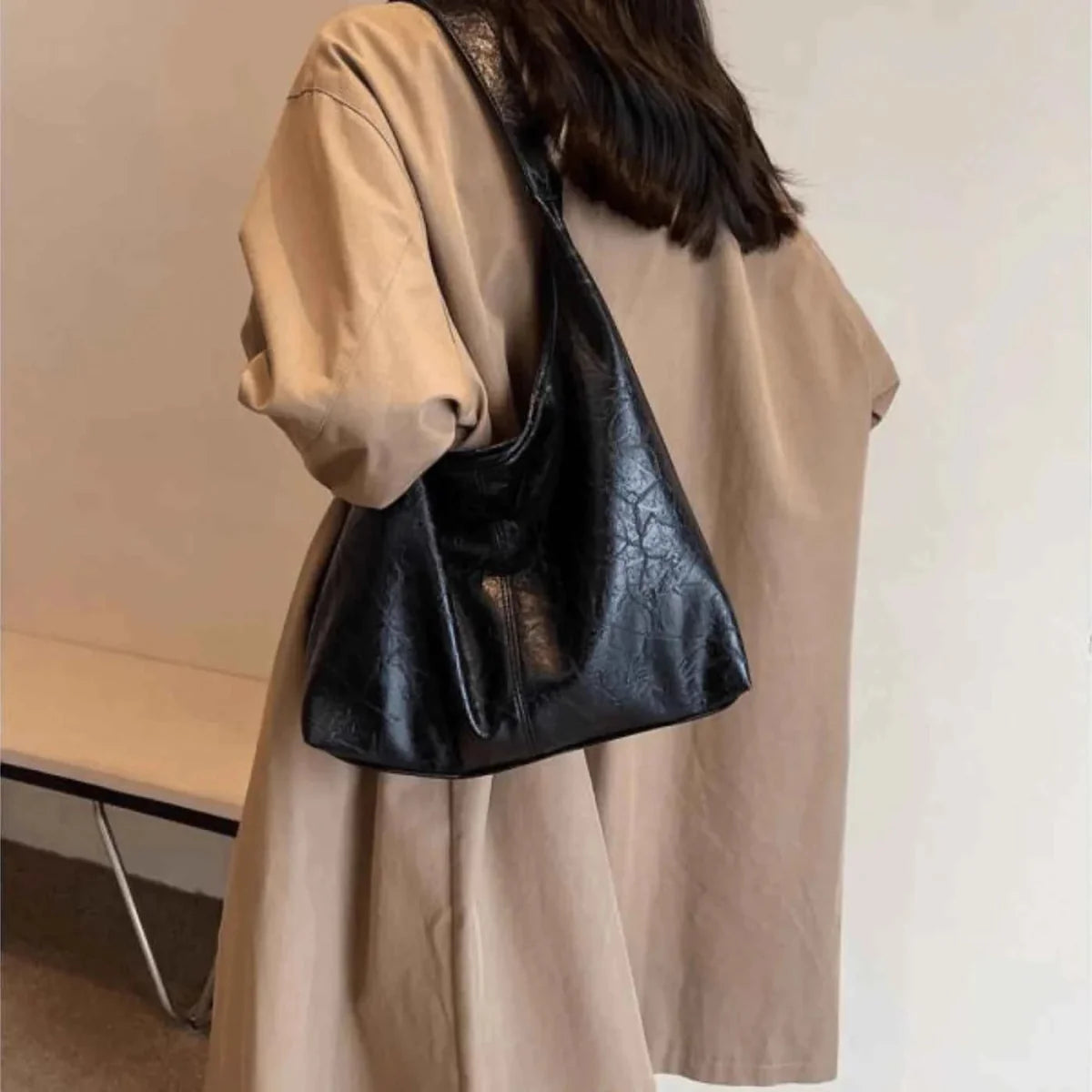 Sac à bandoulière en cuir style rétro chic