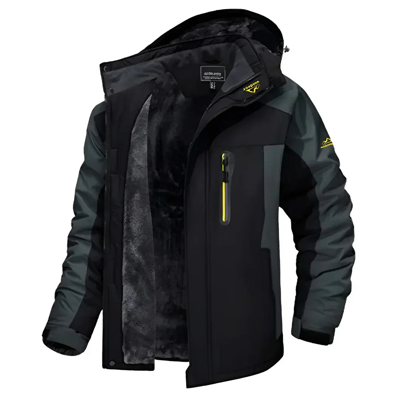 Veste d'hiver doublée pour homme avec capuche
