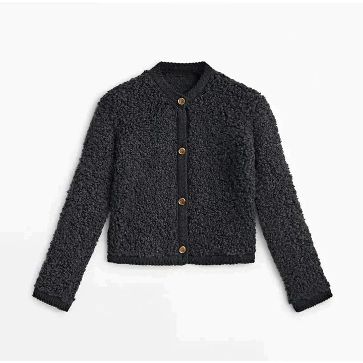 Veste teddy douce boutonnée femme