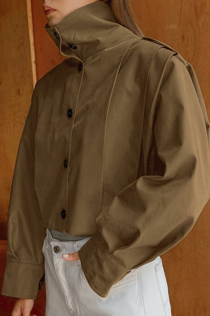Veste femme élégante col plissé