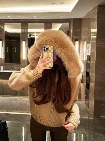 Blouson femme tendance en fausse fourrure
