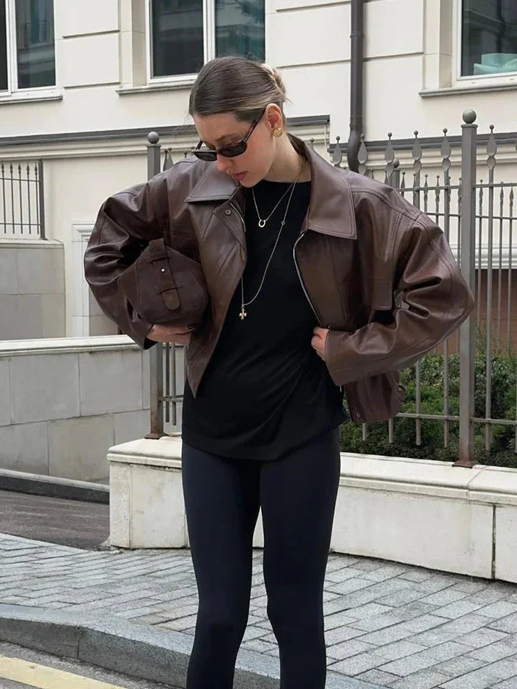 Veste en cuir vegan aspect cuir véritable