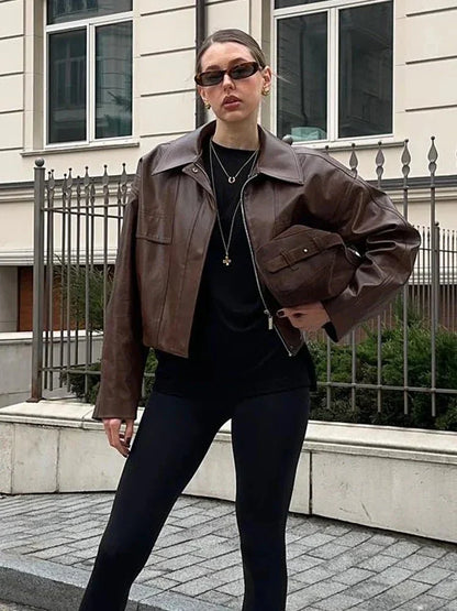 Vegane Lederjacke Echtleder Optik - IdealeKleiden