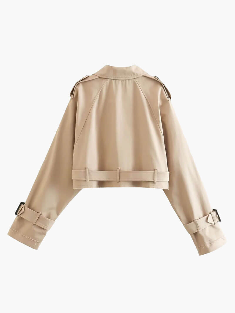 Klassischer Kurzmantel Damen Trenchcoat - IdealeKleiden