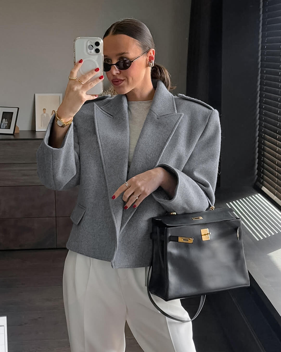 Blazer chic épaulettes femme