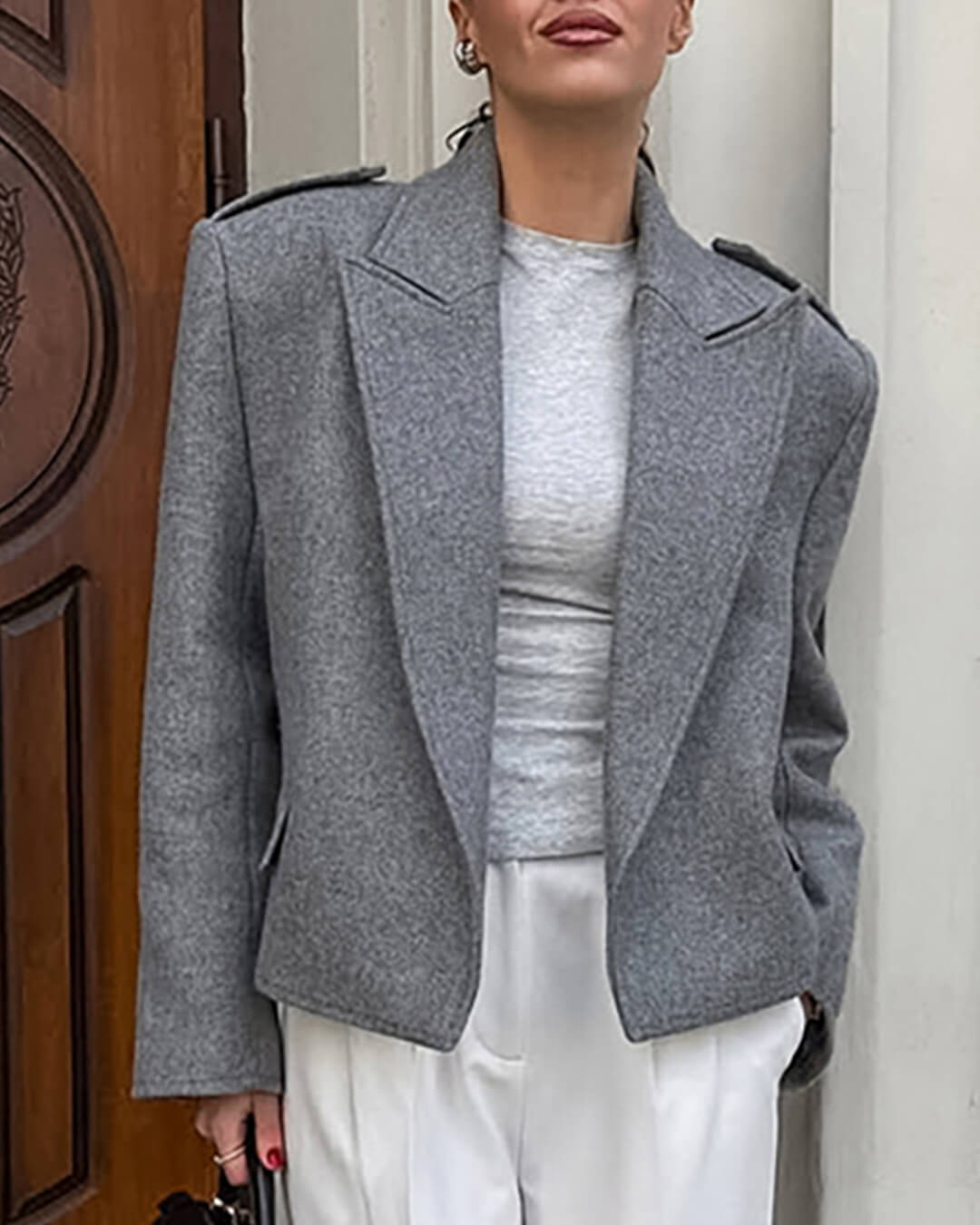 Blazer chic épaulettes femme