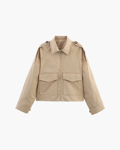 Veste courte type trench-coat classique