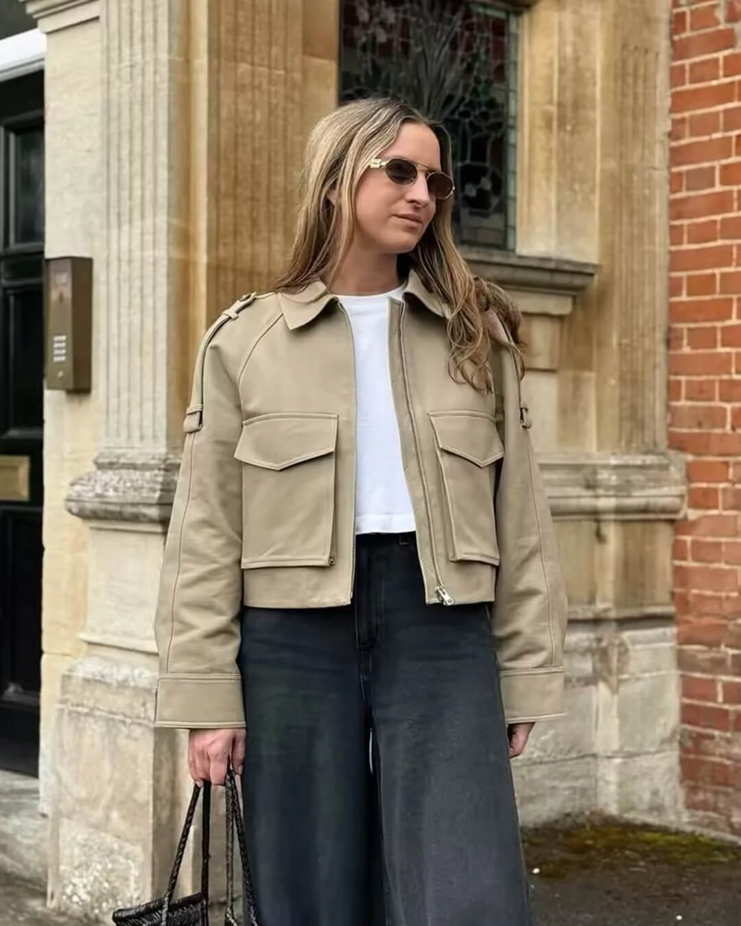 Veste courte type trench-coat classique