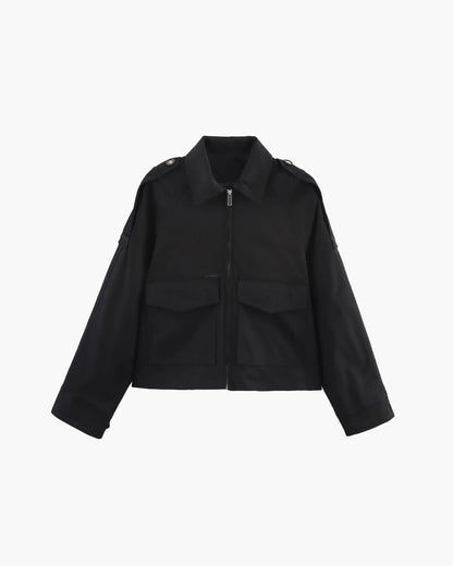 Veste courte type trench-coat classique