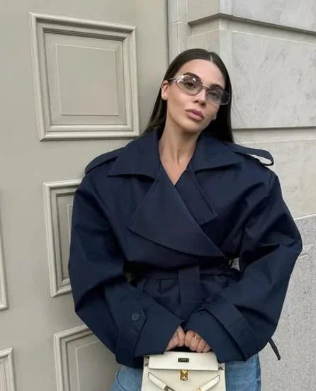 Manteau trench-coat surdimensionné avec ceinture