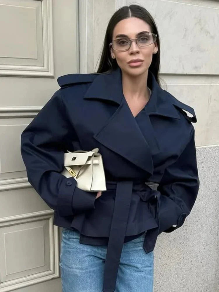 Manteau trench-coat surdimensionné avec ceinture