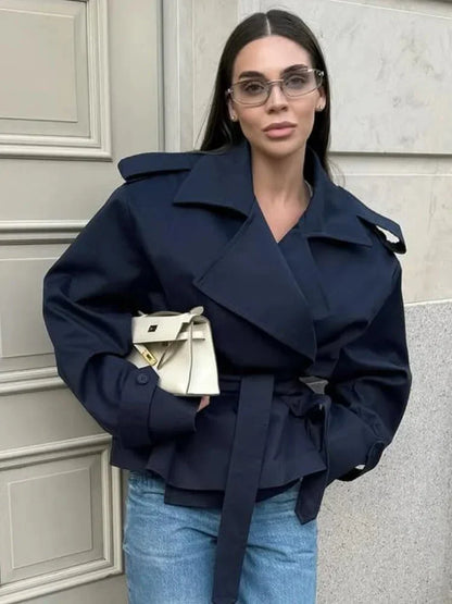 Manteau trench-coat surdimensionné avec ceinture