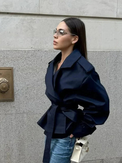 Manteau trench-coat surdimensionné avec ceinture